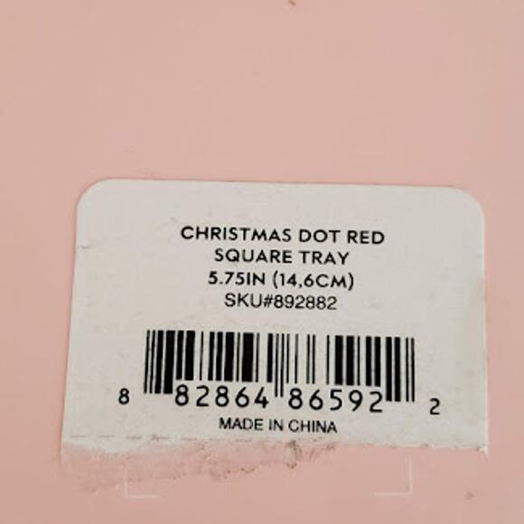 Kate Spade Lenox Christmas Red Dot Square Jewelry Tray or Table‎ Decor - Picture 7 of 7